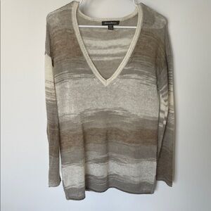 Tommy Bahama Brown and Cream V-Neck Sweater